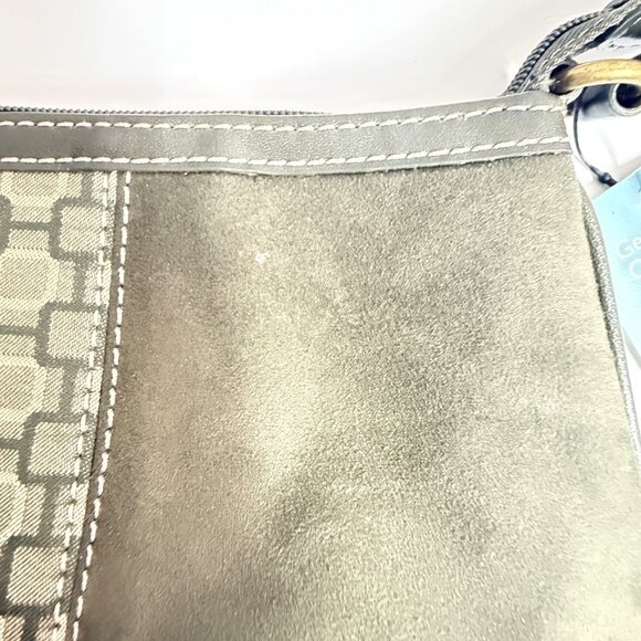 Nine West Y2K Mini Shoulder Bag Green Suede Leather Accent NWT - Picture 4 of 13